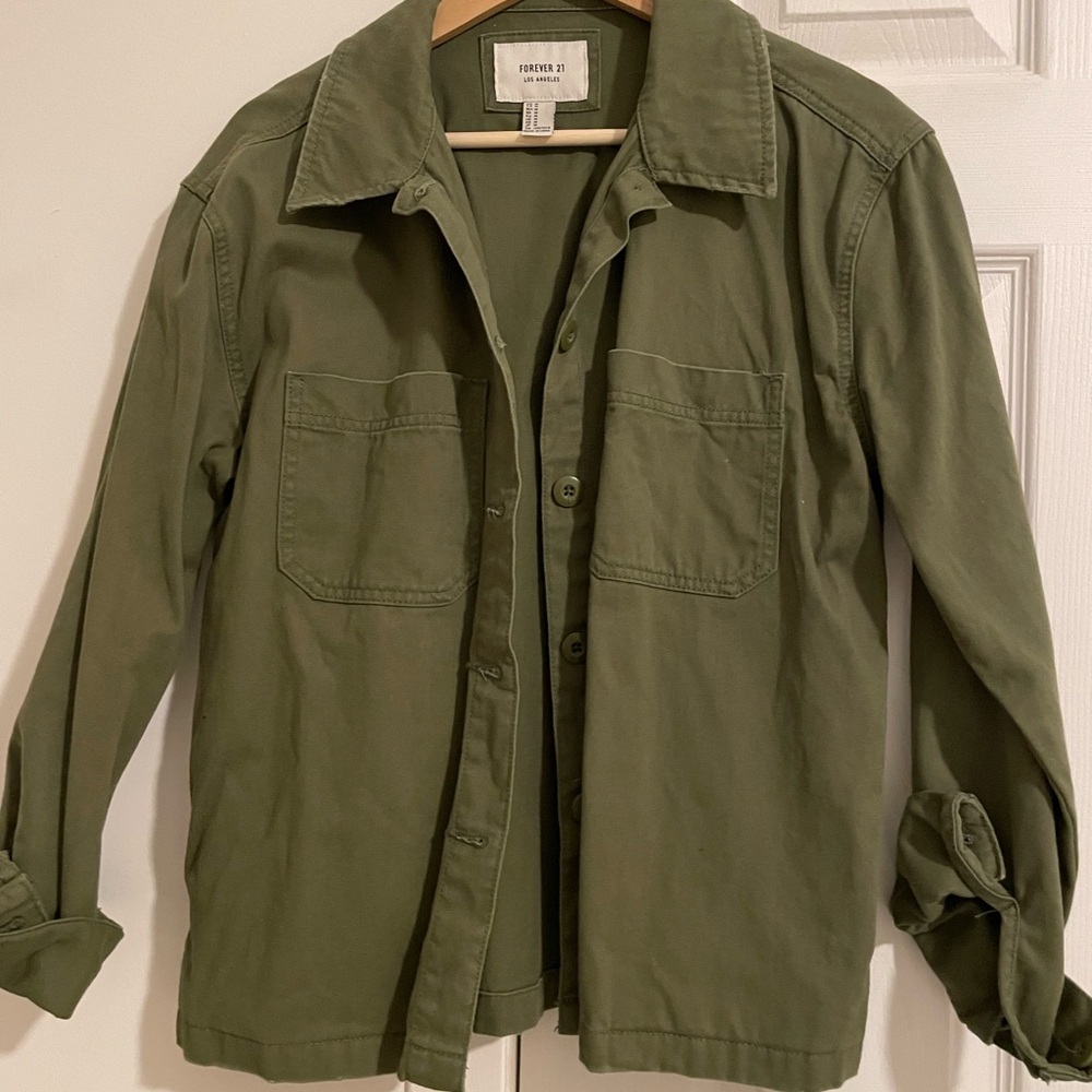 Forever 21 Women's Olive Blazer Jacket